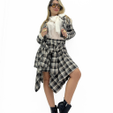 blusa semitrasparente drape